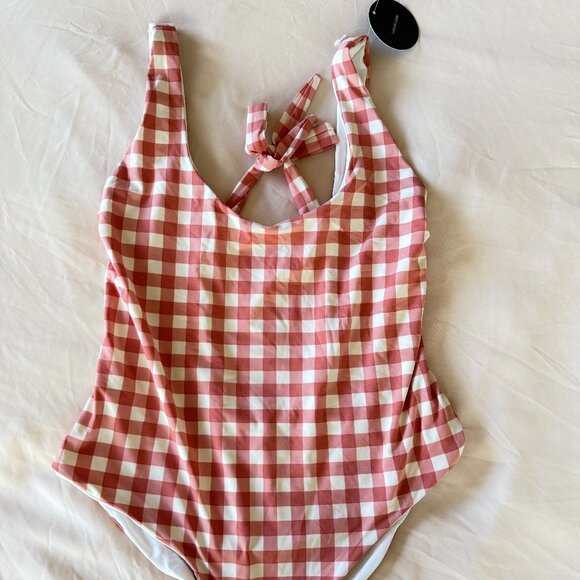 Lulus Check Yourself Pink And White Gingham One-piece Swimsuit - Size Medium - Picture 3 of 5